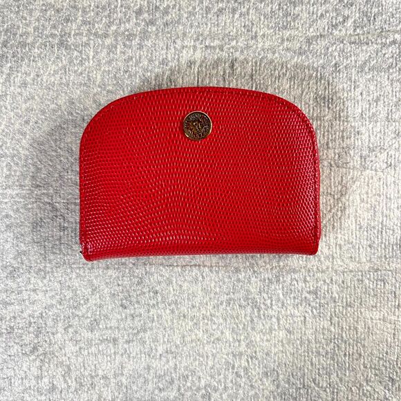 Anne Klein Small Red Wallet With Gold‎ Detail Womens Coin Purse - Picture 1 of 8